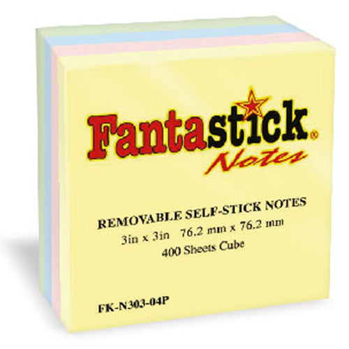 Fantastick, Stick Notes 3\"x3\" Pastel 4col.