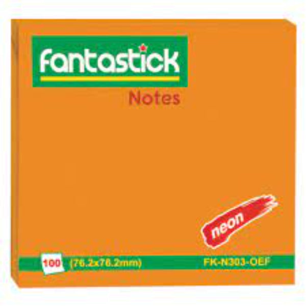 Fantastick, Stick Notes 3\"x3\" Fluor Orange