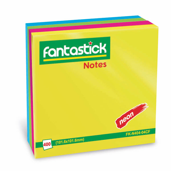 Fantastick, Stick Notes 4x4\" - 4 col. Flour.