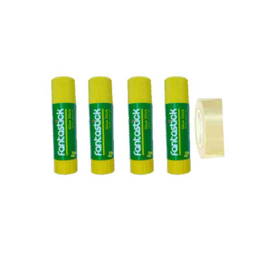 Fantastick, Glue Stick 8g (4pcs)+Tape (18mmx36Y)1pc