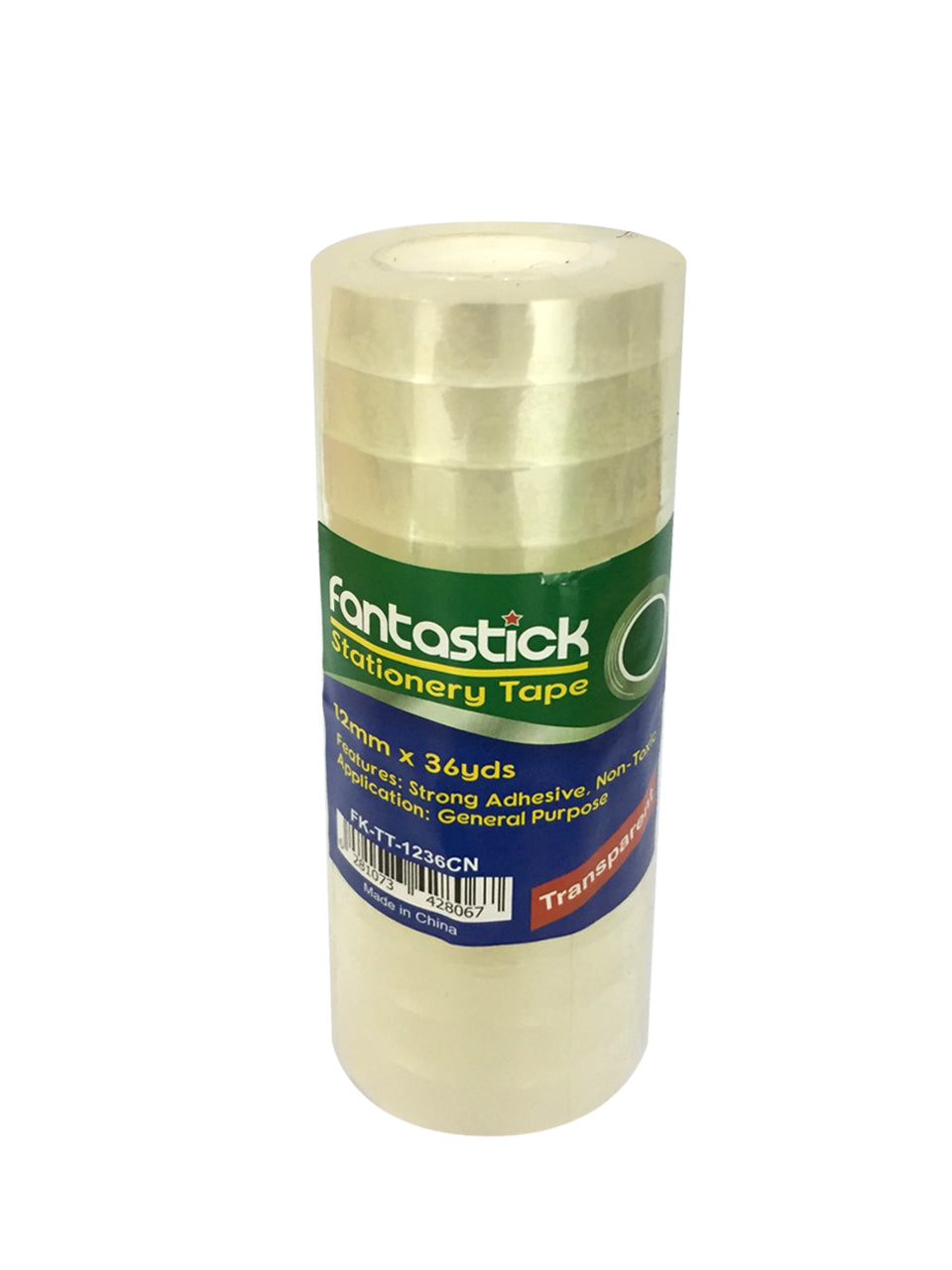 Fantastick, Tape 1/2\"X36yds*40mic Clear Pk=12rol