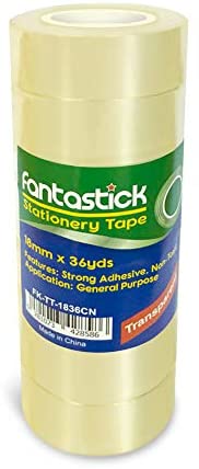 Fantastick, Tape 1\"X36yds Clear Pk=6rolls