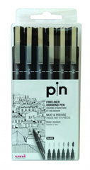 Uniball, Uni Pin Fine Liner PAC=06ea BK