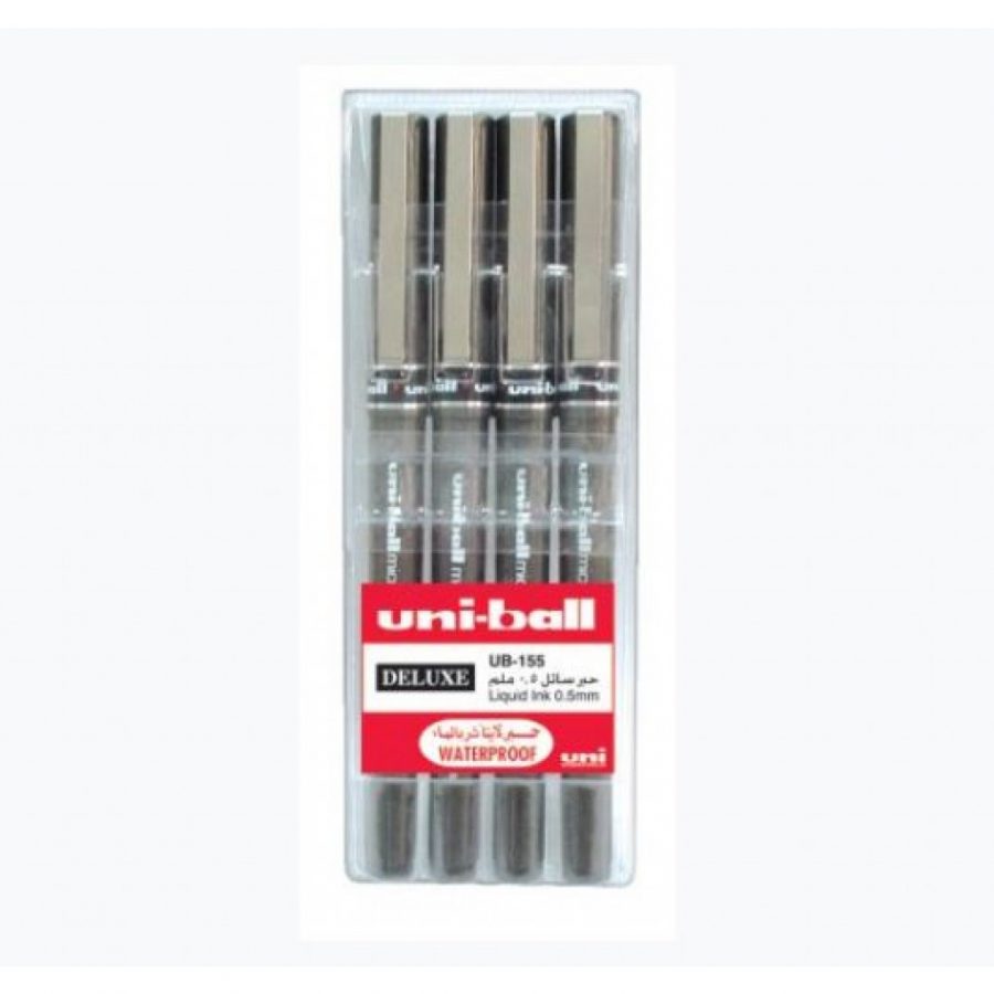 Uniball, Uniball Delux 0.5mm pen Wlt=4 blue
