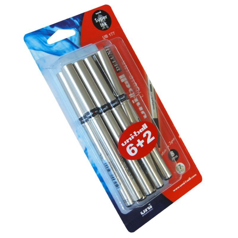 Uniball, UB177 DELUXE 0.7mm PAK=6+2 FREE