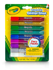 GLUE GLITTER CRAYOLA WASHABLE ASST SET OF 9