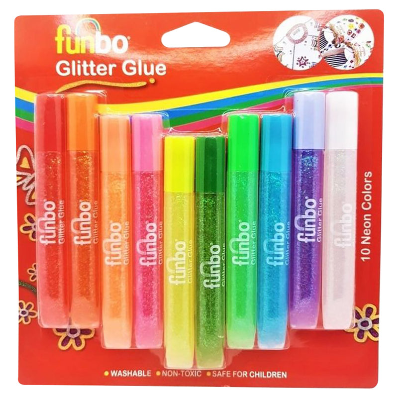 Funbo glitter glue Neon Colors Bls 12.5g x 10Colors FO-GG-10126