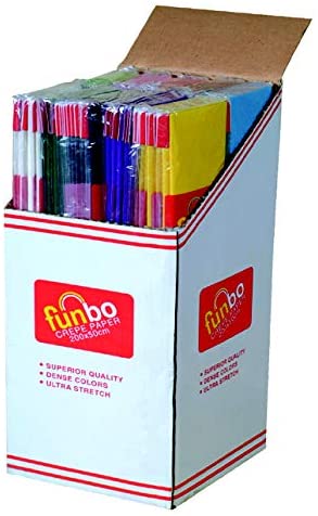 Funbo Crepe paper 23gsm 50cmx2m Packet of 10 FO-CP80-09-BEL