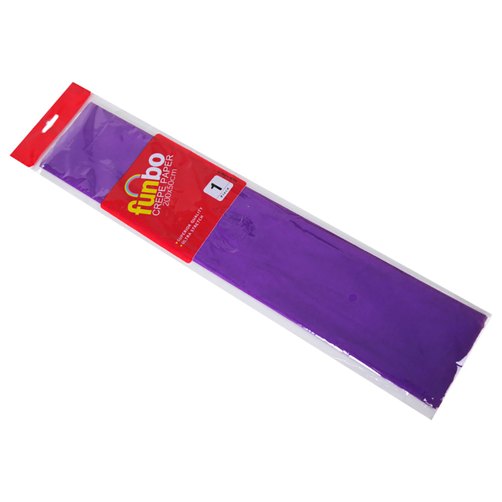 Funbo Crepe paper 23gsm 50cmx2m Packet of 10 violet dark FO-CP80-25-VTD