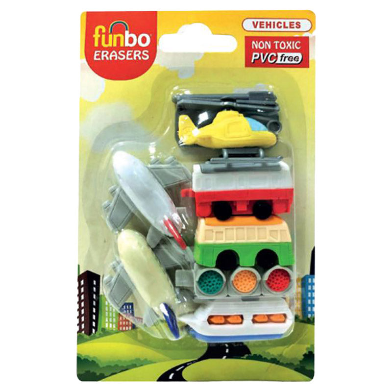 Funbo 3D Eraser in Blister Pack-Vehicle FO-ER-VEHICLE