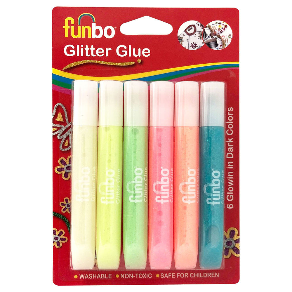 Funbo glitter glue glueow in the dark Bls 13gX6Color FO-GG-06040