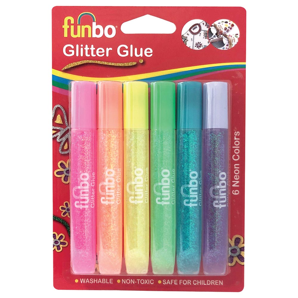 Funbo glitter glue Light Colors Bls 12.5g x 6Colors FO-GG-06126
