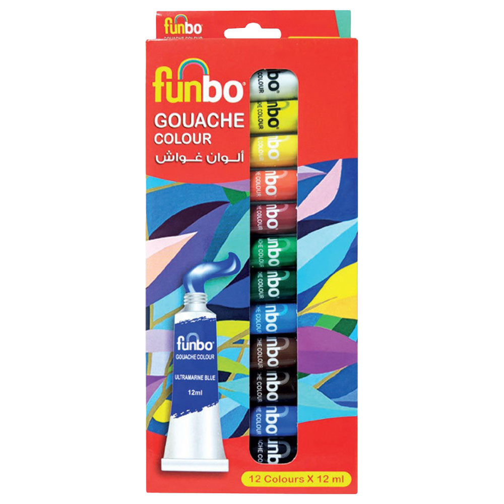 Funbo Gouache Paint Set 12 Color X 12ml tubes FO-GOUACHE-1212