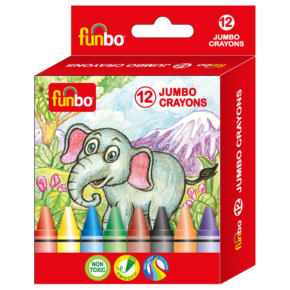 Funbo Jumbo Crayons Pack of 12 Colors FO-JCR-12