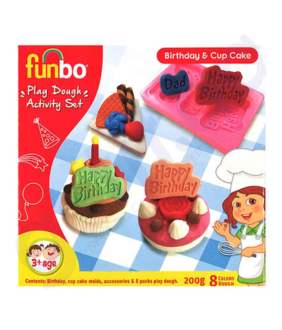 Funbo Activity Set Play Dough Birthday & Cupcake 200g and molds FO-PD-200-BD