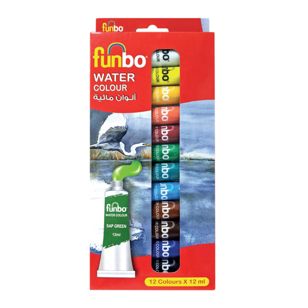 Funbo Water Color Paint Set 12 Color X 12ml tubes FO-WATERCOL-1212