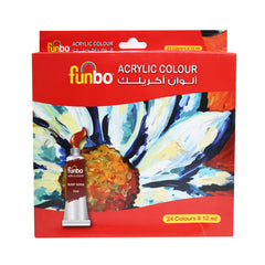 Funbo Acrylic Paint Set 24 col X 12ml Tubes