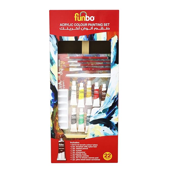 Funbo 22 pcs Acrylic color painting set