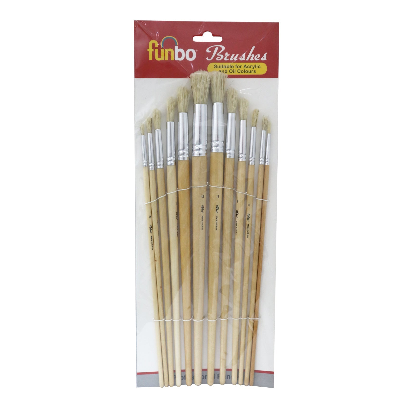 Funbo Brush Oil Color Round Bristles 1-12