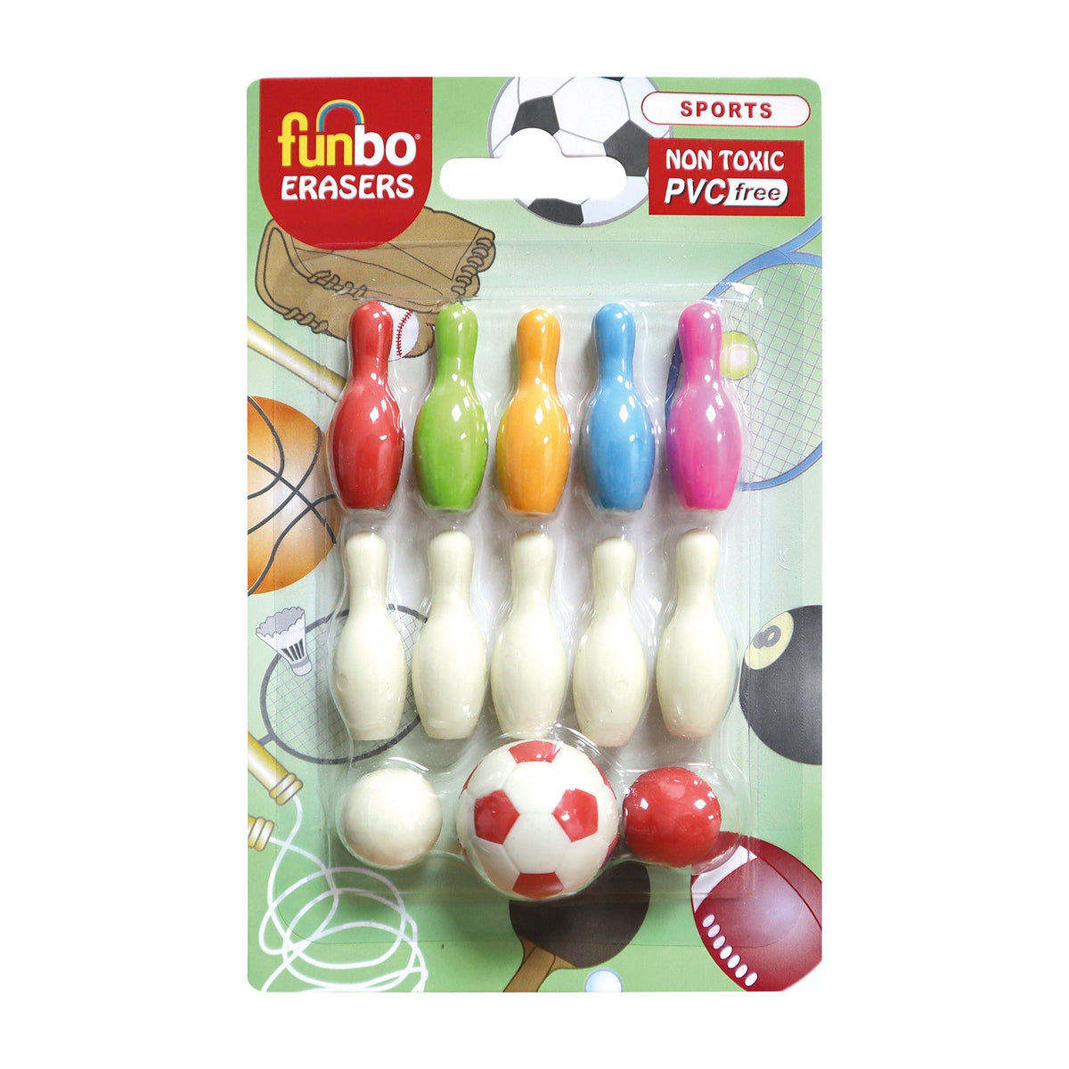Funbo 3D Eraser in Blister Pack-Sports