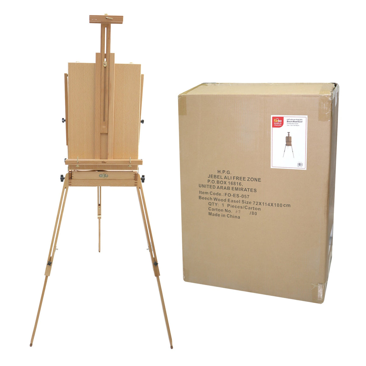 Funbo Easel Beech Wood Size 72x114x180cm