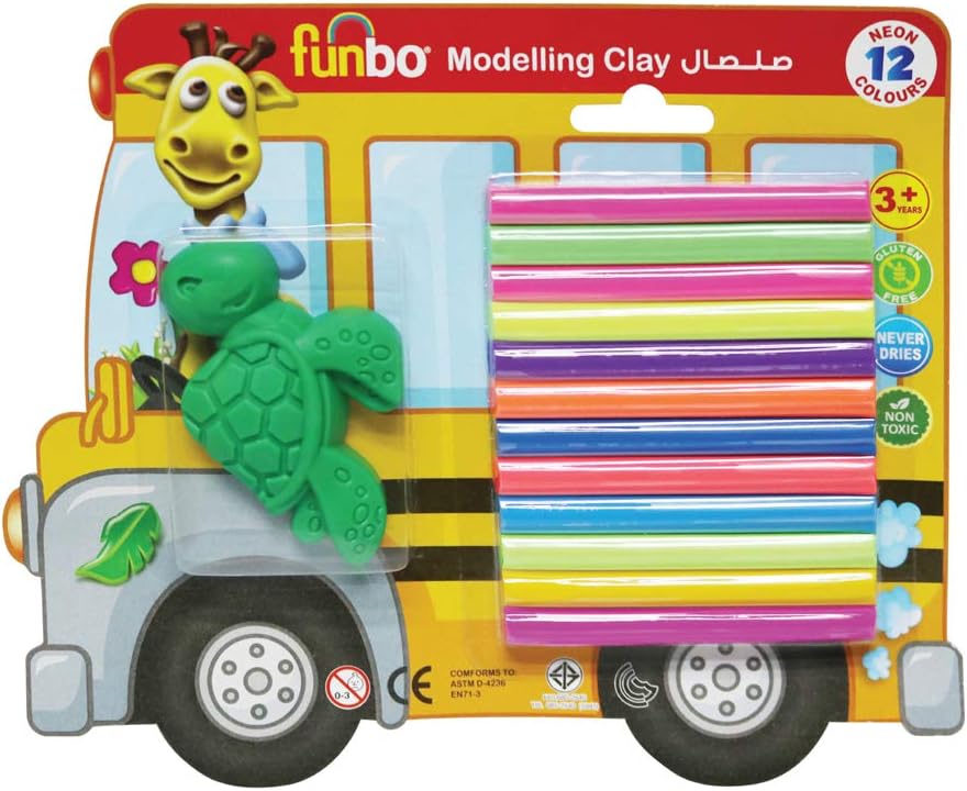Funbo M.Clay 100g 8 Neon Clrs+3D Mlds