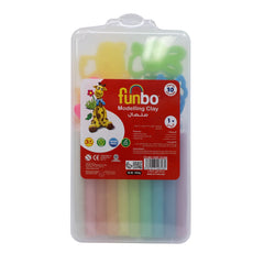 Funbo M.Clay 165g 10 Pstl Clrs+8Mlds in PPCase