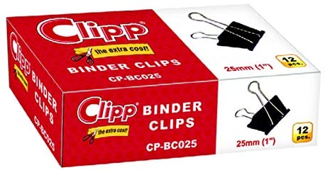 Clipp Binder clips 41mm 1-5/8 inch CP-BC041 pack of 144