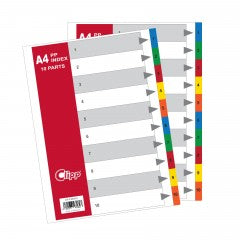Clipp PP color Divider A4 1-10. Box of 25st CP-F28410