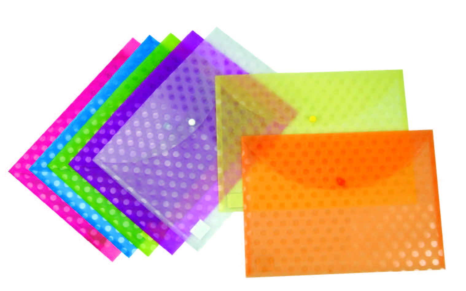 Clipp Document bag F/S embossed With button green CP-FT10013 12 pcs