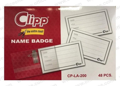 Clipp Name Badge box of 48pcs CP-LA-200