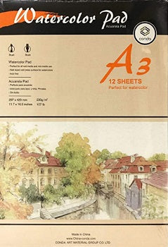 Conda Pad Water Color 230g A3 12 Sheet CD A41213