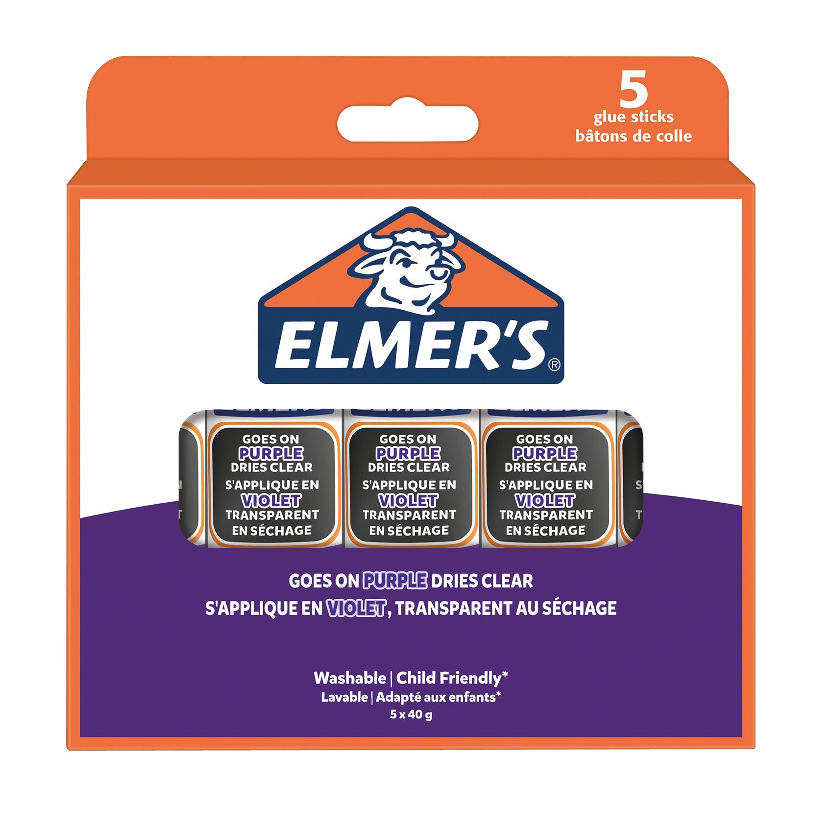 Elmer\\\'s Glue Stick Purple 40gm Bls=5Pcs EM-2143884