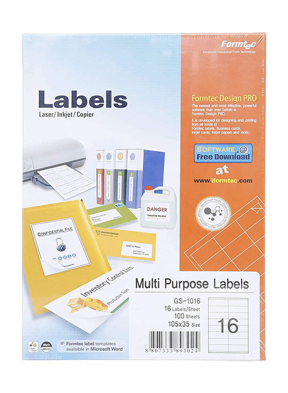 Label1600 105x35 Packet 100 Sheet FT-GS-1016