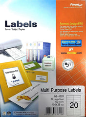 Label 2000 105x29 Packet 100 Sheet FT-GS-1020