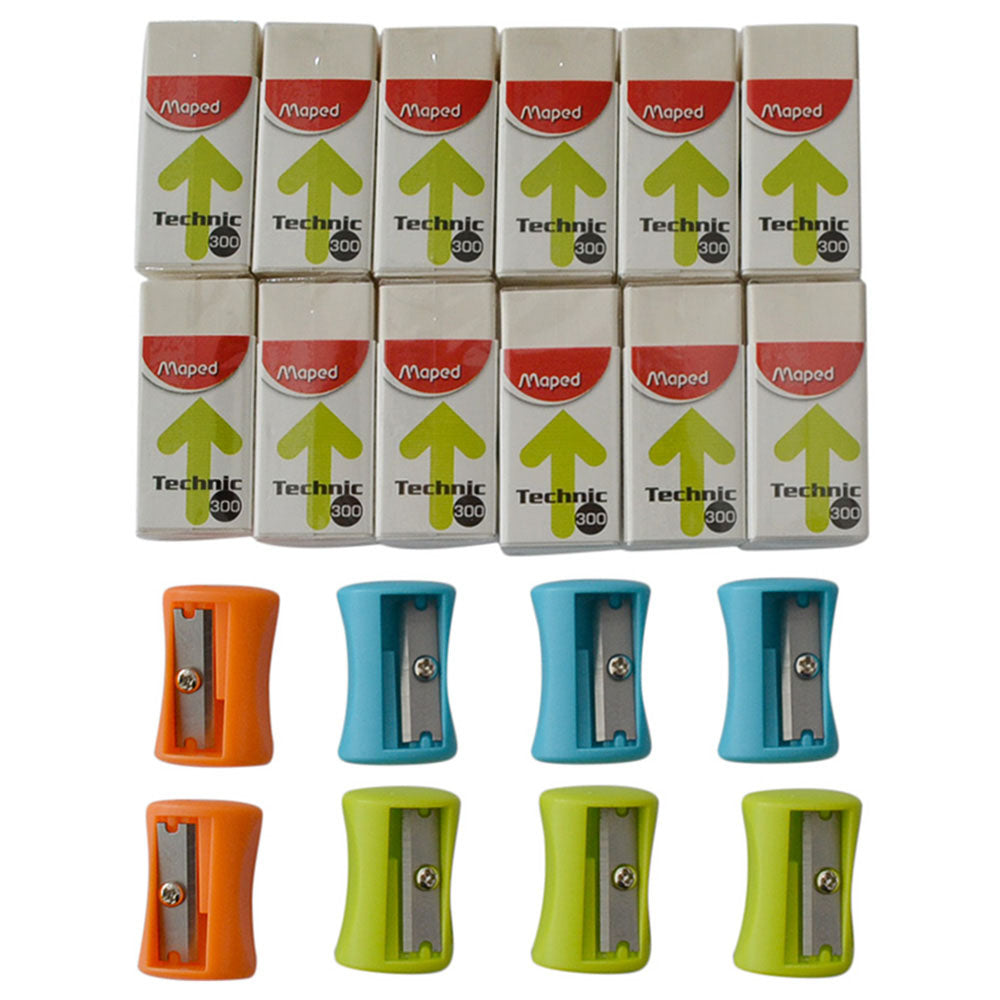 Maped Bt-Eraser Technic 300 And Vivo Sharpner MDP-VP-004