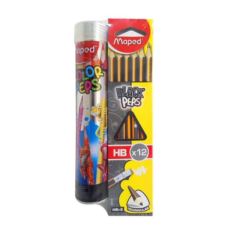 Maped Black Peps 1Dz And Color Peps 12 Colors Cyl MDP-VP-088