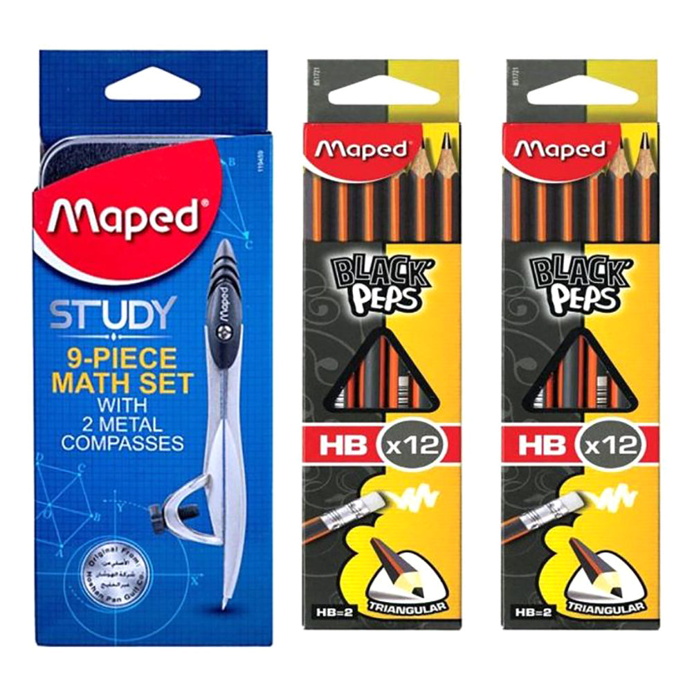 Maped Math Set Md-119459 And Blackpeps 2Dz MDP-VP-089