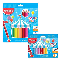 Maped Jumbo Colors Pencil 18 Pcs And Crayons Maxi 12 Pcs MDP-VP-113
