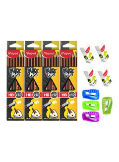 Maped Blackpeps 4Dz And 4Eraser And 4 Sharpener MDP-VP-116