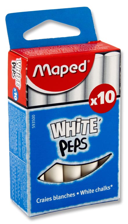 Maped White Chalk Sticks Box 10 MD-593500