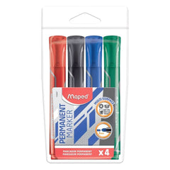 Maped Permanent Marker Bullet Assorted .Packet 4 Colors MD-733047