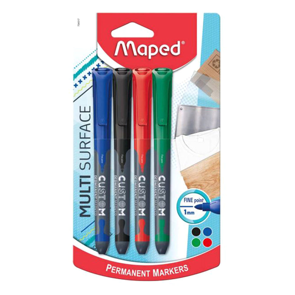 Maped Permanent Marker Cusotm Bullet Packet 4 Pcs MD-734517