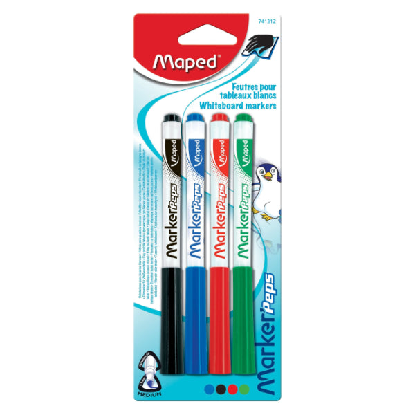 Maped Whiteboard Marker Bullet Assorted .Packet 4 Colors MD-735047