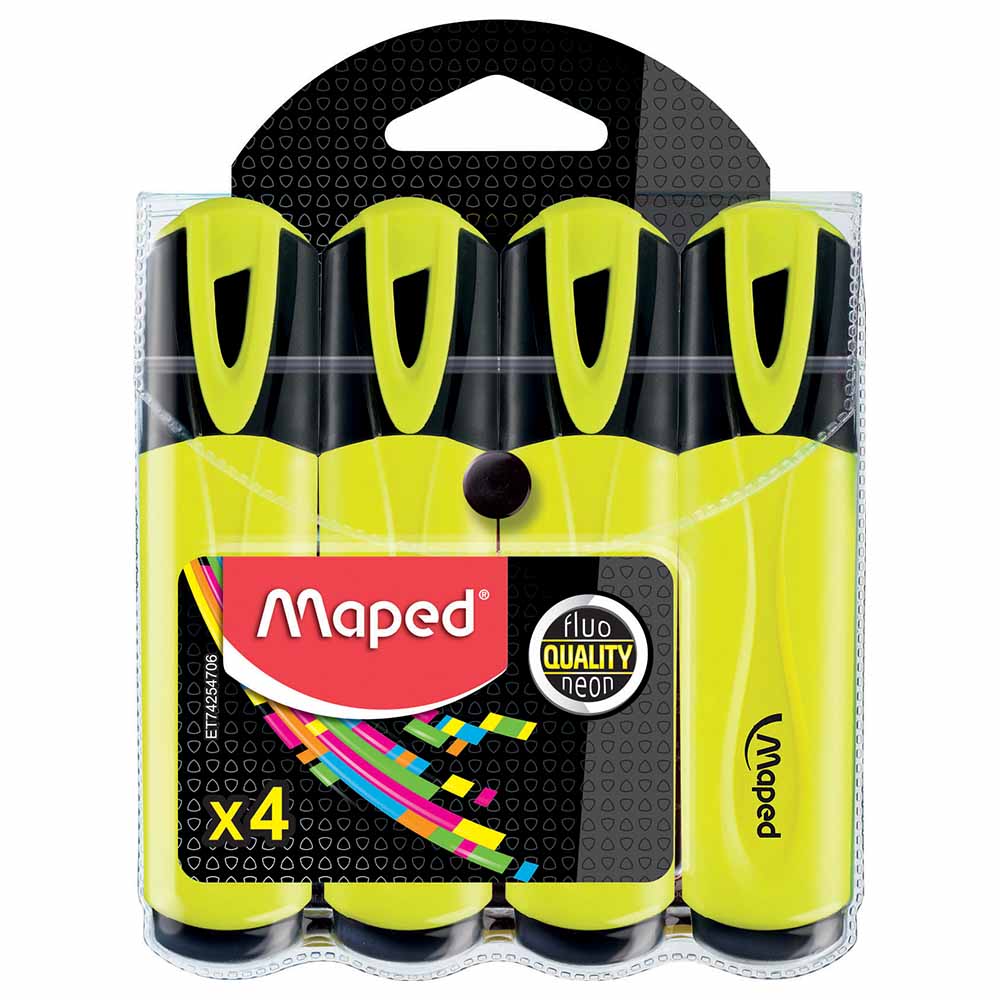 Maped Highlighter Fluopeps  Classic Packetx4 Yellow MD-742549
