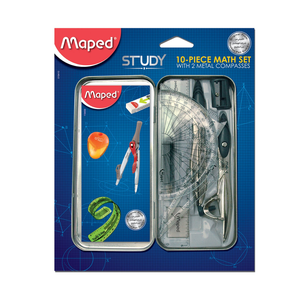 Maped Metal Set Study Geometry 10 Pc Bls Hpg MD-019410