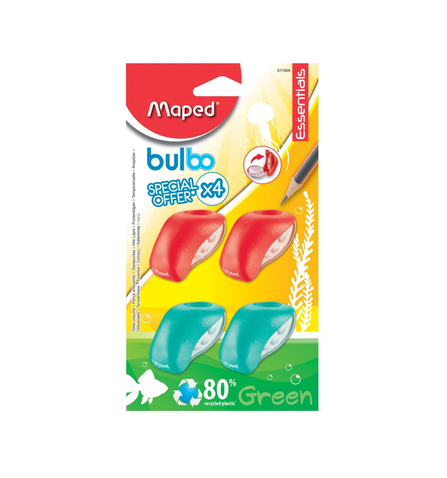 Maped Sharpner 1 Hole Bulbo Bls 4 Pcs MD-071004