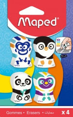 Maped Ergo Fun Eraser Assorted Colors Packet 4 Pcs MD-119079