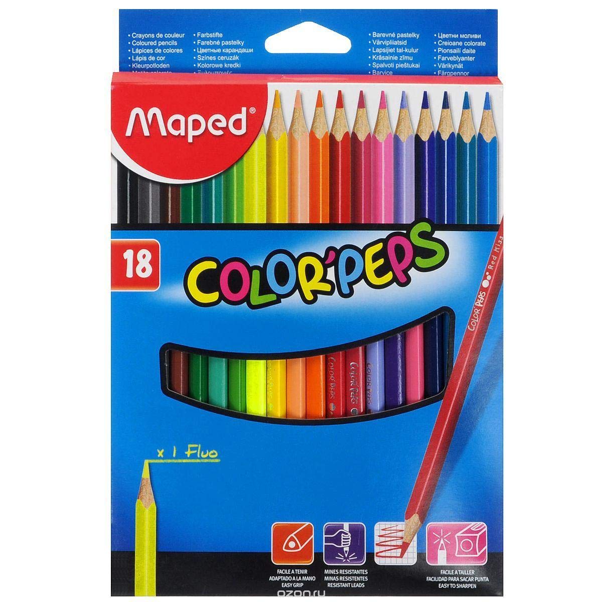 Maped Color Peps Pencils 18 Colors Set MD-183218