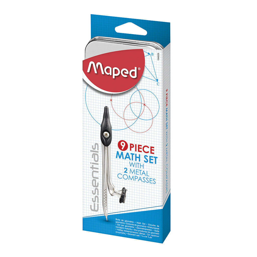 Maped Metal Set Essentials Geomtry 9 Pc Set MD-194609